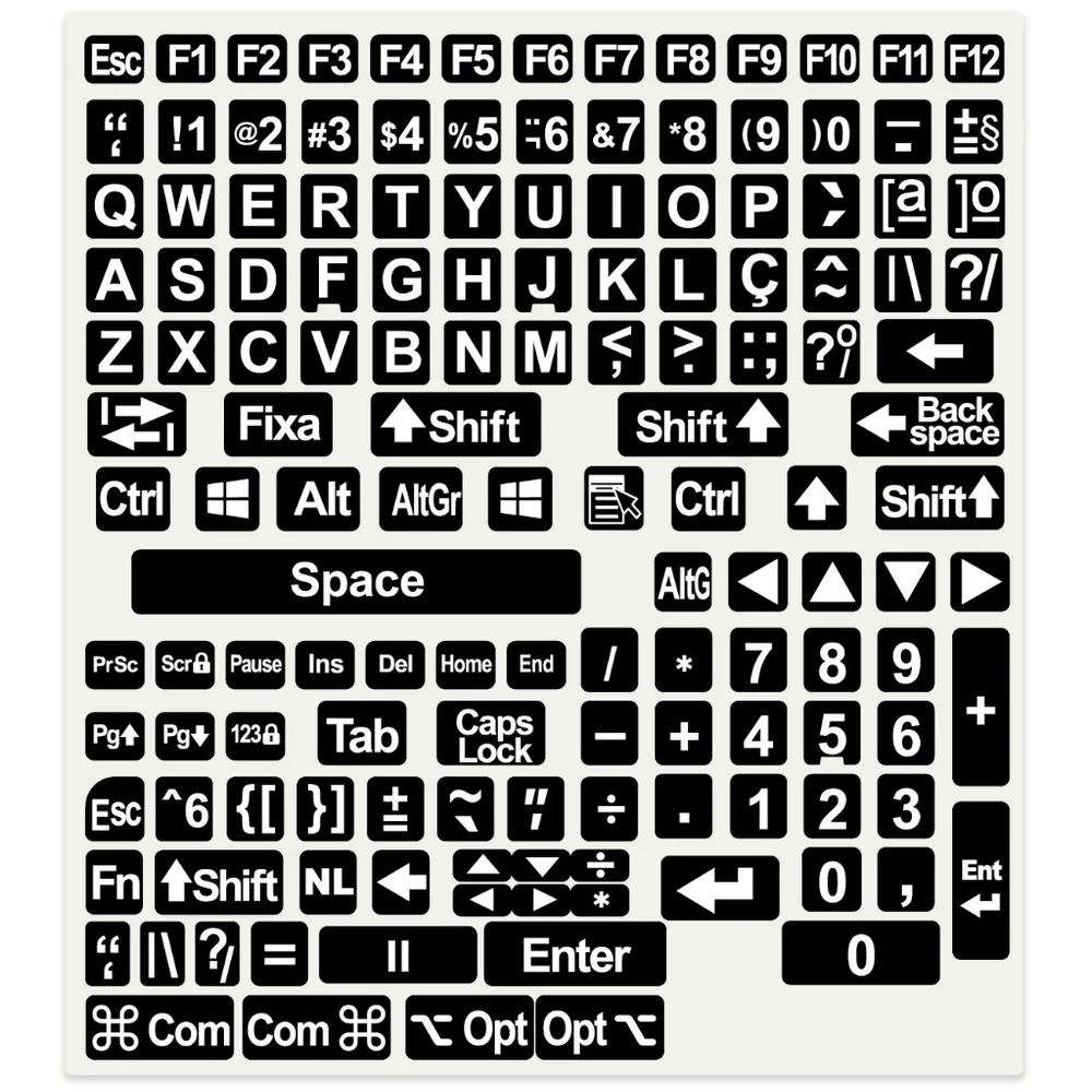 Foto do produto Adesivos para Teclado com Letras Grandes