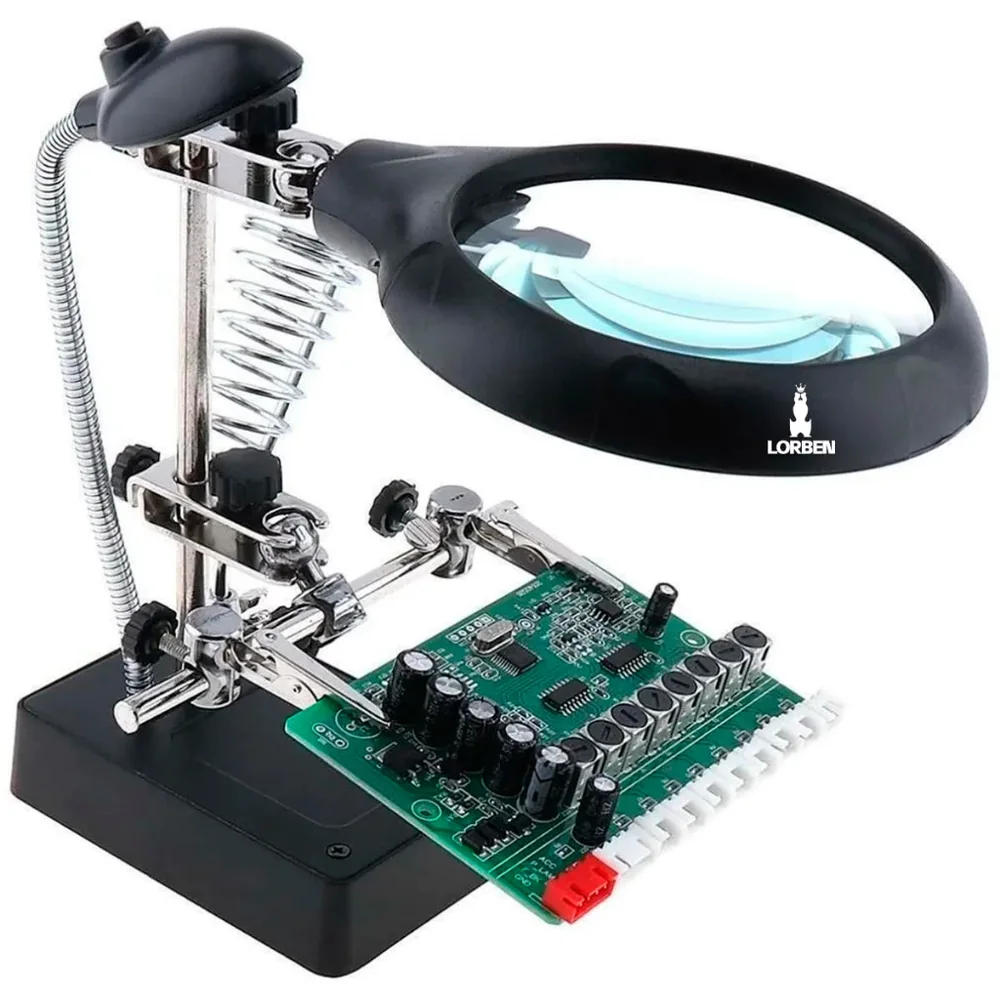 Foto do produto Lupa de Mesa com LED Articulada
